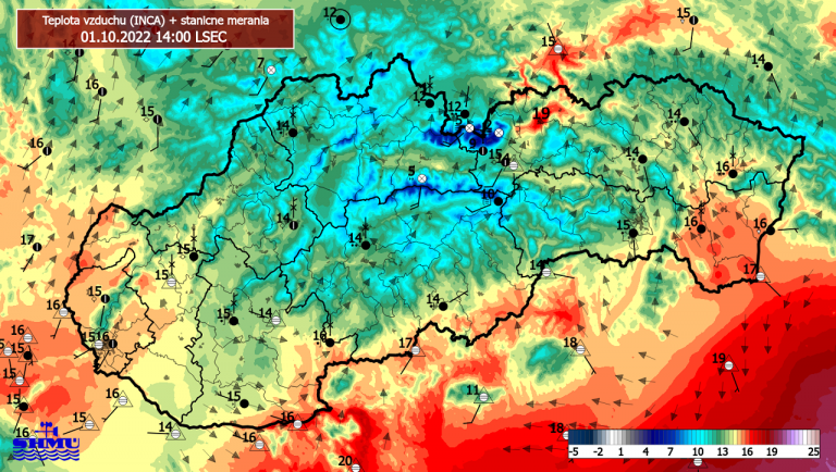 V slovenských nížinách bolo v sobotu väčšinou do 17 stupňov Celzia